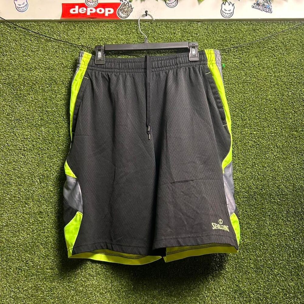 Spalding Men's Black and Grey Shorts